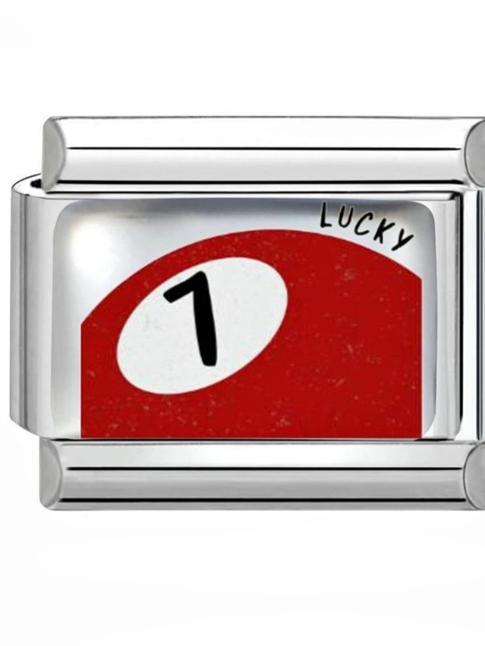 Red Lucky Number 1 Italian Charm Bracelet Link Pool Ball